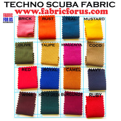 Techno Scuba Fabric Stretch 58"/60" Wide 16 Color Set C - $6/Yard @ 50 Yards
