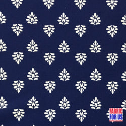 ITY Print Micro Floral Poly-Spandex Stretch Fabric in Navy & Black 60" Wide By The Yard