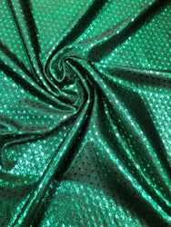 Polyester Spandex 2 ways Stretch with 2mm Circle Foil Dots Design