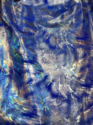 Holo Thunder Foil Print on Nylon Spandex Fabric 4 ways Stretch