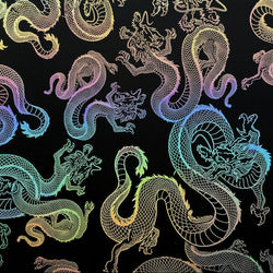 6 COLORS, Dragon Empire Poly Spandex Foil Fabric Fabric 58
