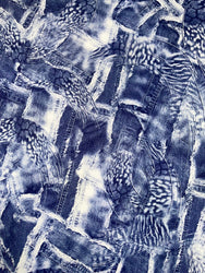 Denim Animal Print Poly-Spandex Stretch Fabric in Blue 60" Wide By The Yard