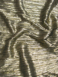 Shiny Metallic Computer Foil on Black Lightweight Mini Pleat Bodre Polyester