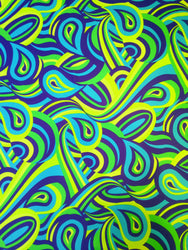 Colorful Neon Psychedelic Retro Pattern Heavy Stretch Nylon Spandex Fabric