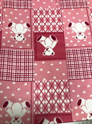 Blue, Pink, or Navy Teddy Bear Plaided Polyester Non-Stretch Anti Pill Fleece