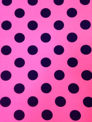 Big Bright Polka Dot Pattern on Stretch Knit Jersey Polyester Spandex Fabric