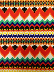 Polyester Single Span 2 ways Stretch Colorful Chevron Design Fabric