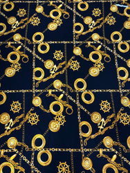 Sea Anchor Design on Polyester Single Spun 2 Way Stretch Fabric