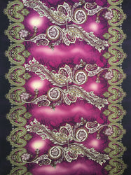 Polyester ITY Matte Jersey Spandex 2 Side Border Big Paisley Design Fabric