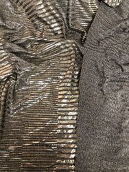 Textured 4x4 Ribbed with Gold Foil Stripes Design Fabric