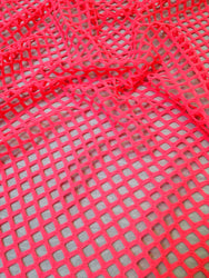 Multiple Colors Big Hole 0.5 Inch Diamond Mesh Stretch Polyester Spandex Fishnet Fabric