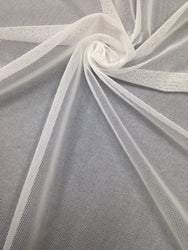 Black, Nude, or White Small Micro Hole See Through Stretch Nylon Spandex Power Mesh