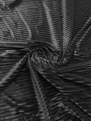 Wine, Mustard, Black, or Hunter Green Velvet Textured Stripes on Polyester Spandex 2 Way Stretch Fabric