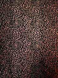 Blue or Red Big Rose Pattern 2 Tone Matte Foil on Stretch Velvet Polyester Spandex Fabric