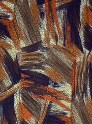 Teal or Rust Cheetah Abstract Design on Stretch Acetate Slinky Polyester Spandex Fukuro