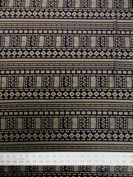 Gold or Silver Polyester Stretch Fukuro Tribal Foil Design Fabric