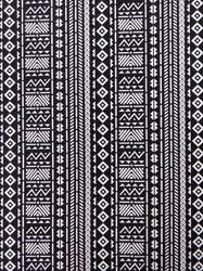 Gold or Silver Polyester Stretch Fukuro Tribal Foil Design Fabric