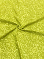 Chartreuse, Royal Blue, or Fuchsia Polyester Spandex Fukuru Embossed Paisley Print with Matte Foil