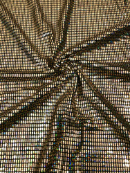 Nylon Spandex Slinky with 7mm Shiny Hologram Rectangular Trans & Lurex Fabric