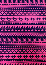 Pink/Navy or White/Black Repeated Greek Pattern on Stretch Lightweight Knit Jersey Polyester Spandex Fabric