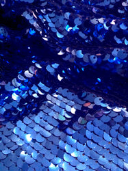 7 COLORS, 7 MM Overlapping Shiny Fish Scale-Style on Nylon Mesh Fabric