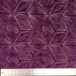 Stretch Velvet with Diagonal Glittery Design in Plum and Black 58/60" Inch Wide
