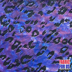 Leopard Spots See Thru Burnout Velvet Stretch Fabric Purple/Brown L-667 M/N