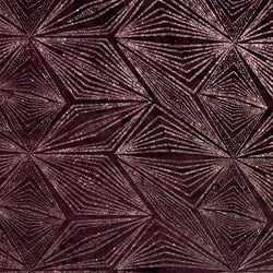 Diagonal Pattern Glitter Design STRETCH on Burnout Velvet in Black and Plum Colors 58/60" Wide