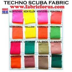 Techno Scuba Fabric Stretch 58"/60" Wide 16 Color Set B - $6/Yard @ 50 Yards