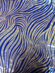 3 Shades of Zebra Pattern Shiny Holographic Foil on Finger Foil Heavy Stretch Nylon Spandex Fabric
