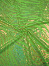 Zebra Holographic Foil Pattern on Stretch Lightweight Knit Jersey Polyester Spandex