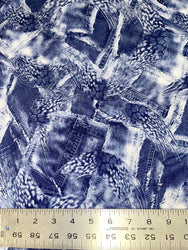 Blue Denim Cheetah Animal Print Stretch Fabric Poly Spandex by the Yard