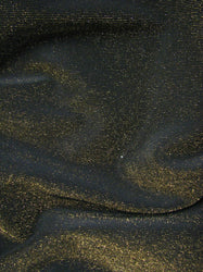 Gold Sparkle Lurex on Black Heavy Stretch Textured Nylon Ottoman Fabric
