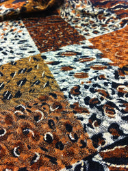 Elegant thick Geometric Animal Print Polyester Fukuro Jacquard Texture Print with Gorgeous Gold Foil