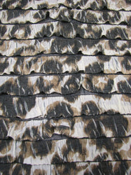 1.44" Ruffles Large Leopard Animal Print Stretch Polyester Spandex Knit Fabric