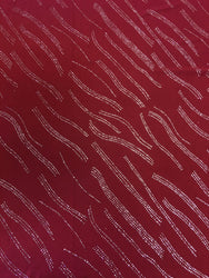 Burgundy with Silver Glitters Polyester Spandex 2 ways Stretch