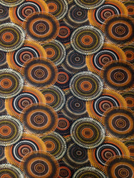 Retro Overlapping Circles Big Pattern on Stretch ITY Polyester Spandex