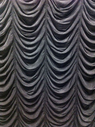 Black Drop Ruche Double Knit Stretch Polyester Spandex Fabric