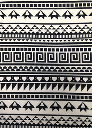 Pink/Navy or White/Black Repeated Greek Pattern on Stretch Lightweight Knit Jersey Polyester Spandex Fabric