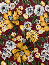 Mulit Floral Pattern on Stretch Jersey Polyester Spandex Fabric