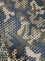 Camouflage Design on Polyester Spandex Stretch Big Hole 0.5 Inch See Through Diamond Fishnet Fabric