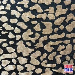 Desert Beige/Black Burnout Velvet Stretch Poly-Spandex Mesh Fabric 58"/60" Wide