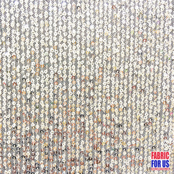 L-671-L WHITE MICRO SEQUINS STRETCH FABRIC / FABRICFORUS.COM