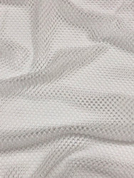 White Polyester None Stretch See Through Plain Mesh Fabric