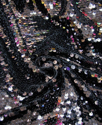 7 COLORS, 7 MM Overlapping Shiny Fish Scale-Style on Nylon Mesh Fabric