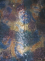 5 mm Geometric Tie-Dye Print Sequins on Polyester Mechanical Stretch Fabric