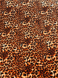 Beautiful Soft Orange Leopard Print Velvet Poly-Spandex Fabric 58