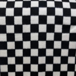 Black and White Checkered Speed Race Cars Flag Print on Cozy Fleece