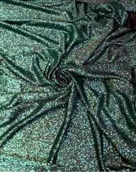 Glitter Enchanted All Over Stretch Fabric 60" Wide By The Yard Hunter Green & Red