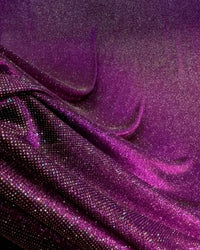 Glitter Enchanted All Over Plum Stretch Fabric 60
